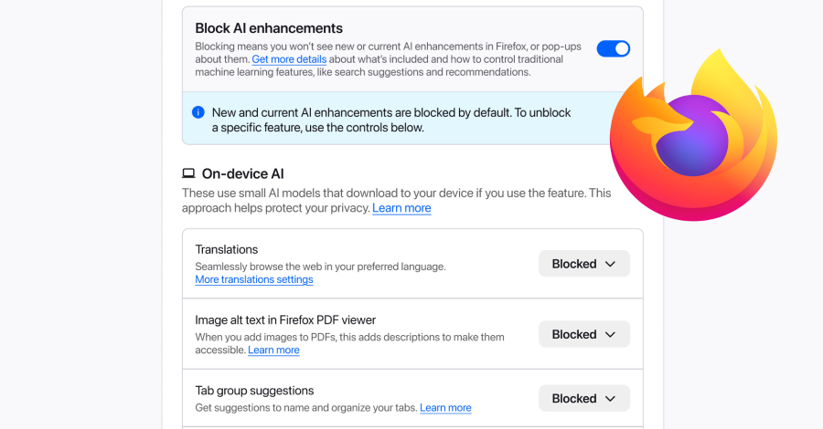Mozilla Adds One-Click Option to Disable Generative AI Features in Firefox